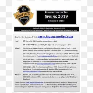 Spring 2019 Signs Ups Details - Website Clipart