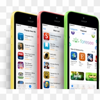 Yellow Pink Green Iphone 5c Side By Side - Iphone 5c No Background Clipart