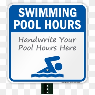 Swimming Pool Hours Blank Write-on Sign - Natacion Clipart