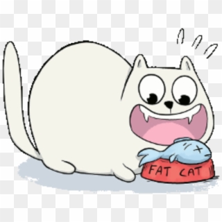Fatcat Eating - Cartoon Clipart