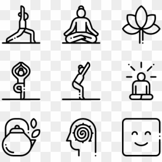 Yoga And Mindfulness - Yoga Icons Clipart