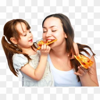 Kids Eating Pizza Png - Mom Eating Clipart