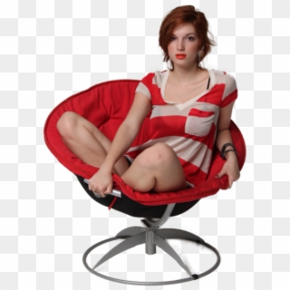Girl Sitting In Red Chair - Girl Sitting On Chair Png Clipart