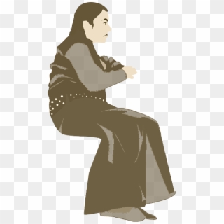 Silhouette, Woman, Girl, Sit, Sitting - Illustration Clipart