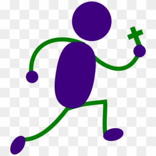 This Free Clip Arts Design Of Man Running With Cross - Png Download