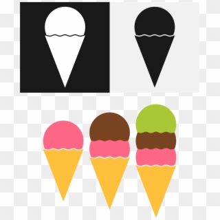 Ice Cream Cones - Iescrim Clip Art Black And White - Png Download