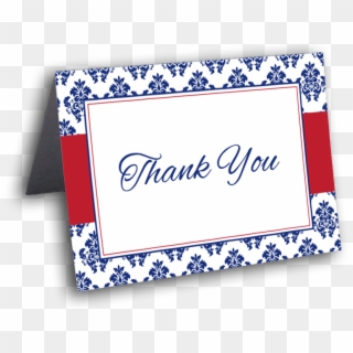 Patriotic Damask Thank You Card - Greeting Card Clipart