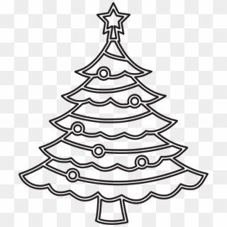 Big Image - Easy Christmas Tree Coloring Page Clipart