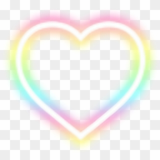 #heart #neon #color #colorful #rainbow #rainbowheart - Clip Art - Png Download