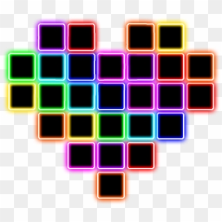 Pixel Rainvbow Heart - Pikseli Sydän Clipart