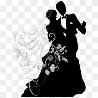 Bride And Groom Silhouettes - Couple Cross Stitch Patterns Free Download Clipart