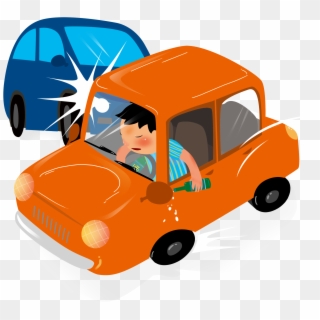 Cartoon Hand Drawn Illustration Car Accident Png And - Clip Art Transparent Png