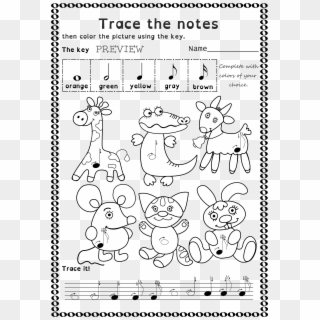 Trace Color Worksheets For - Treble Clef Symbol Worksheet Trace Clipart