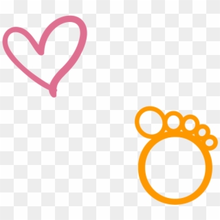 Baby Feet Heart Clipart - Heart - Png Download