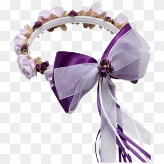 Purple Floral Crown Wreath Handmade With Silk Flowers, - Gift Wrapping Clipart