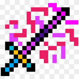 Purple Lightning Blade - Easy Pixel Art For Beginners Clipart