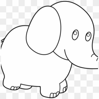 Elephant Clipart Black And White Cute Elephant Clipart - Indian Elephant - Png Download