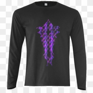 Cross Purple Lightning W/ Pinstripe "back" Sunny Men's - Long-sleeved T-shirt Clipart