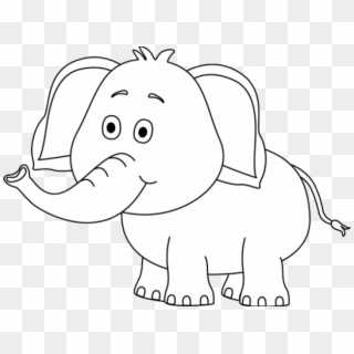 Cute Elephant Clipart - Cute Elephant Clipart Black And White - Png Download