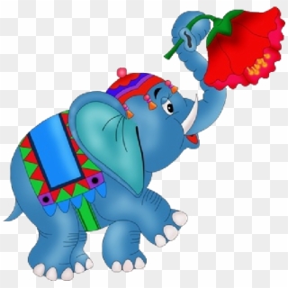 Funny Circus Elephant Holding - Circus Elephant Cartoon Png Clipart