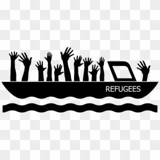 Refugee Ship Silhouette - Refugee Clipart - Png Download