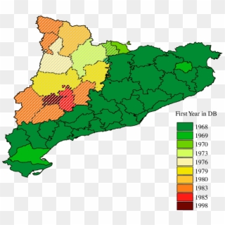 Map Of Catalonia And Start Year Of The Fire Database - Map Clipart