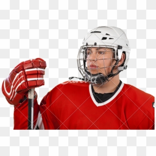 Portrait Of Goalie Isolated On Transparent Background - College Ice Hockey Clipart