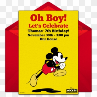 Classic Mickey Mouse Online Invitation - Graduation Cap Clipart