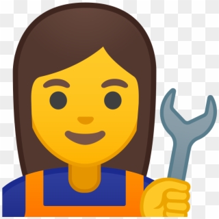 Woman Mechanic Icon - Raising Hand Emoji Clipart