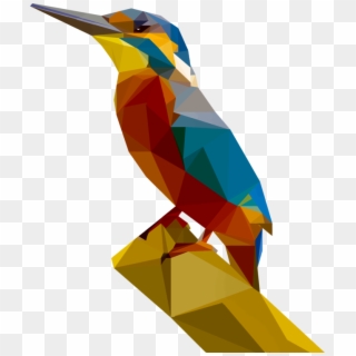 Low Poly Abstract Art Kingfisher Polygon - Kingfisher Png Transparent Background Clipart