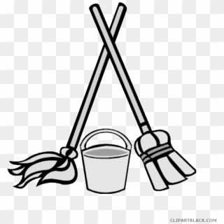 Svg Library Download Bucket Page Of Clipartblack Com - Cartoon Mop And Broom - Png Download