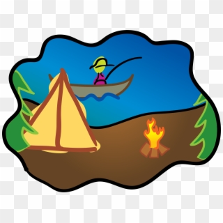 Clipart - Fishing And Camping Clipart - Png Download