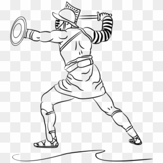 Drawing Gladiator Coloring Book Line Art Clipart