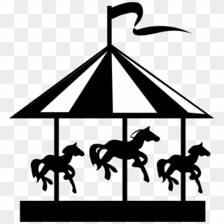 Horse Silhouette, Pattern Pictures, Carousel Horses, - Black And White Carousel Clipart - Png Download