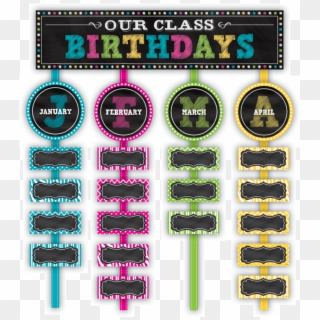 Tcr5506 Chalkboard Brights Our Class Birthdays Mini - Cupcake Birthday Bulletin Board Ideas Clipart