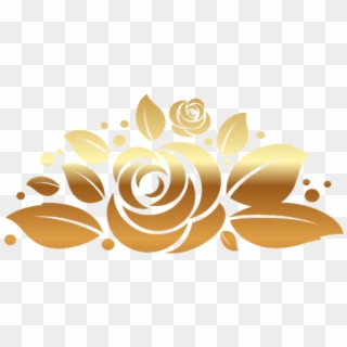 Goldrose Sticker - Gold Vector Flowers Png Clipart
