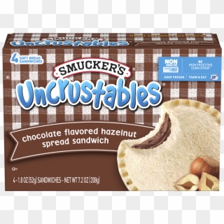 Uncrustables® Chocolate Flavored Hazelnut Spread - Peanut Butter And Jelly Sandwich Smuckers Clipart