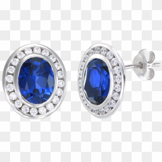These Luxurious Blue Sapphire Oval Earrings Define - Diamond Clipart