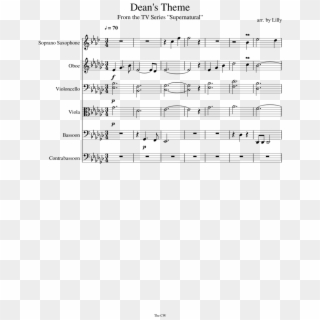 Theme For Dean Sheet Music For Soprano Saxophone, Oboe, - Sheet Music Clipart