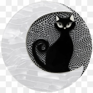 Cara The Halloween Kitty - Erstwilder Cat Moon Brooch Clipart