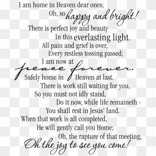 Safely Home - Funeral Poem Png Clipart