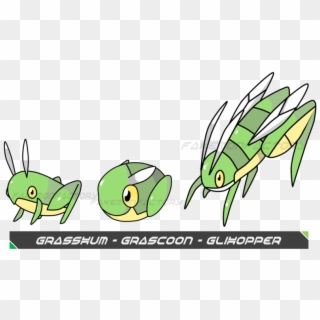 Grasshopper Clipart Baby - Fan Made Grass Hopper Pokemon - Png Download