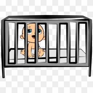 Baby Clipart Crib - Baby In Crib Clipart - Png Download