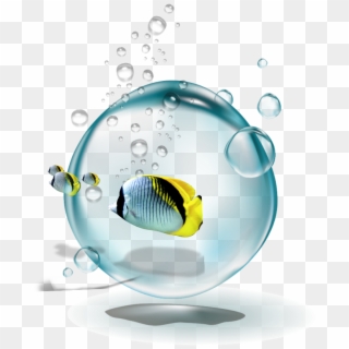 #ftestickers #water #bubbles #fish #yellow - Circle Clipart