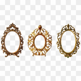 Frame Oval Wooden Frame - Gold Oval Picture Frame Clipart