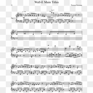Wall-e Main Titles Sheet Music Composed By Thomas Newman - Mozart Requiem Piano Clipart