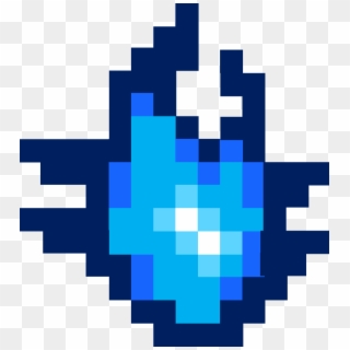 Transparent Flame 8 Bit - Blue Flame Pixel Art Clipart