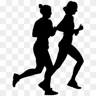 Running Silhouette - Two Girls Running Silhouettes Clipart