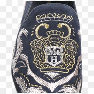 Loafers Prince 2 Suede Navy Embrodery Metalic Ls - Sock Clipart
