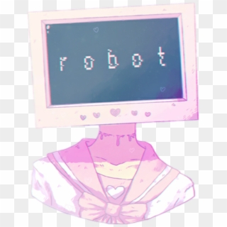 Anime Pastel Robot Aesthetic Vaporwave - Tv Head Pastel Clipart